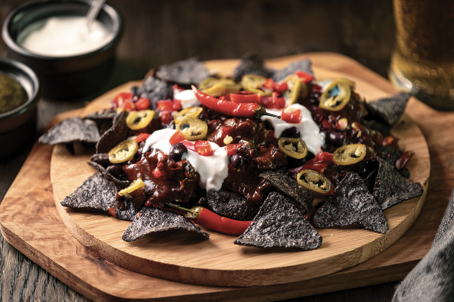 Beer Braised Venison Nachos with Native flavours